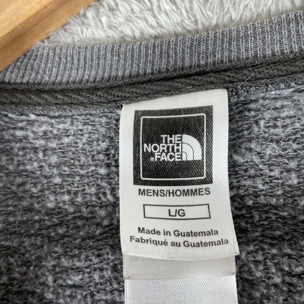 The North Face Sweatshirt Mens Large Gray Yellow Heritage Logo Pullover Fleece